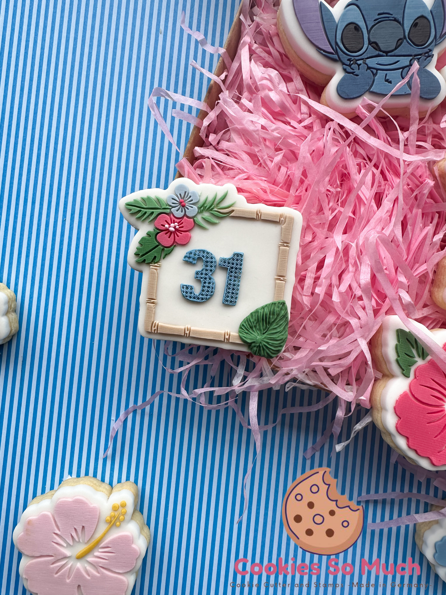 Bambus Rahmen mit Blumen acryl Debosser + Ausstecher