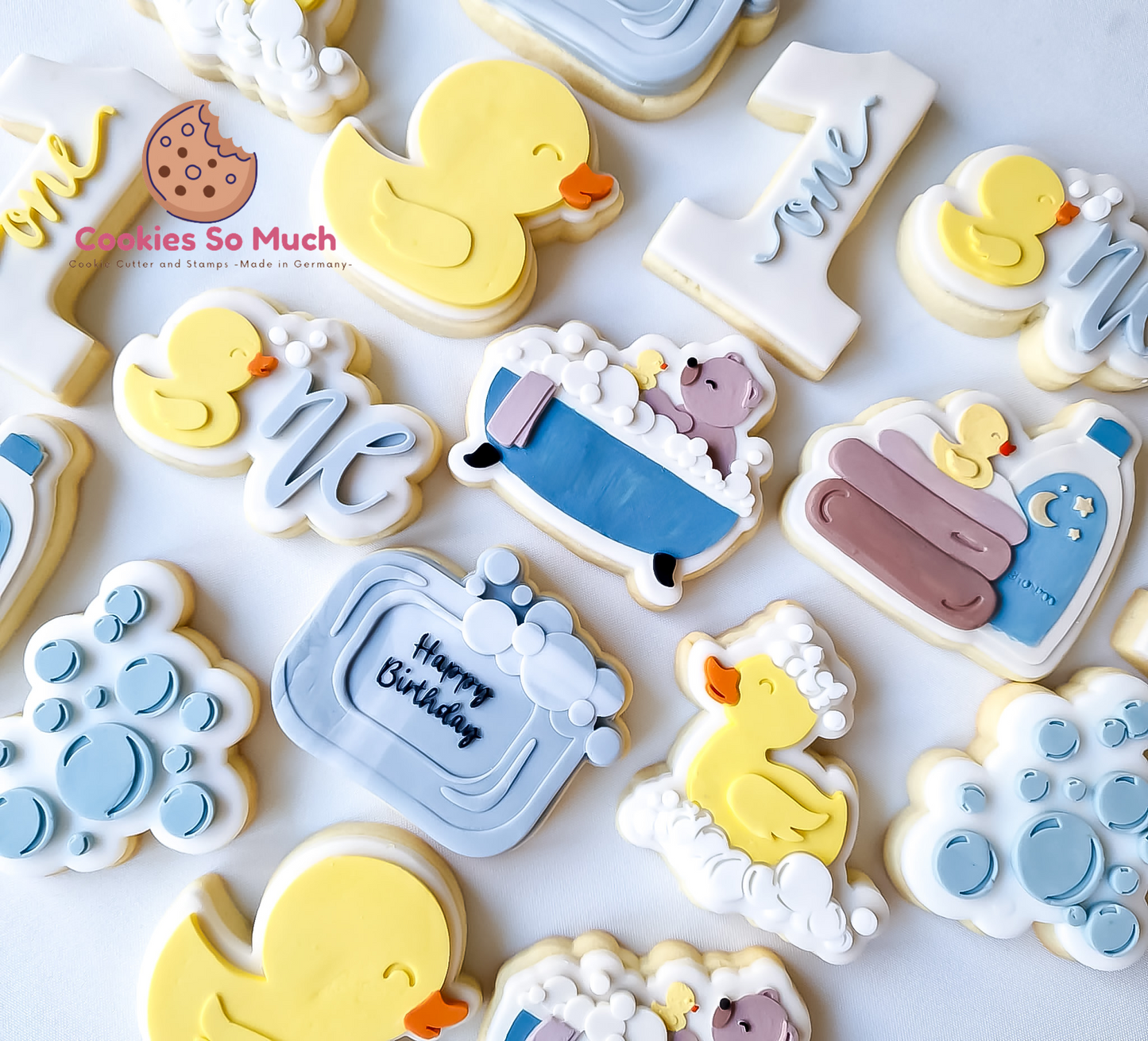 Entlein mit Seifenblasen debosser und cutter