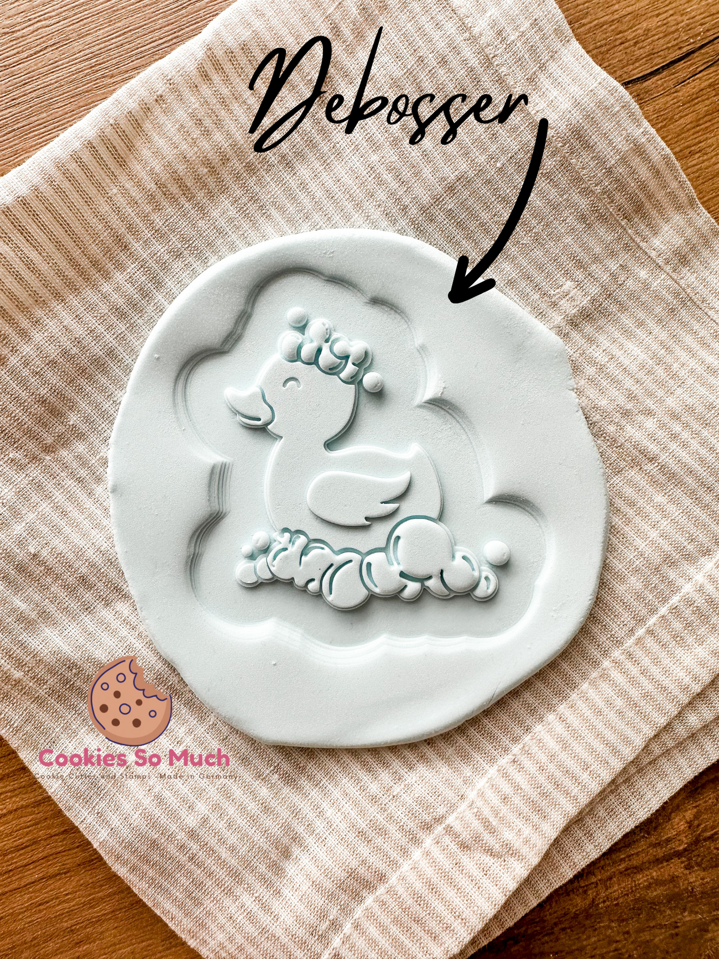 Entlein mit Seifenblasen debosser und cutter