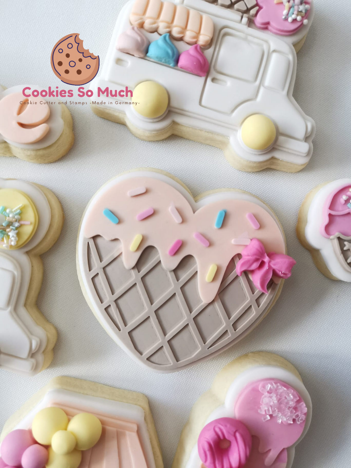 Herz Eiscreme debosser und ausstecher