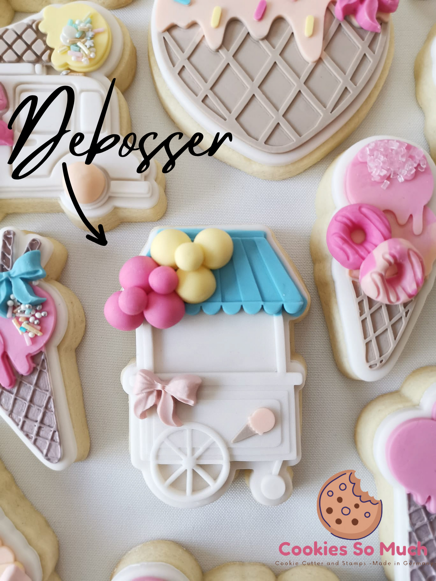 Eiscremewagon debosser und ausstecher
