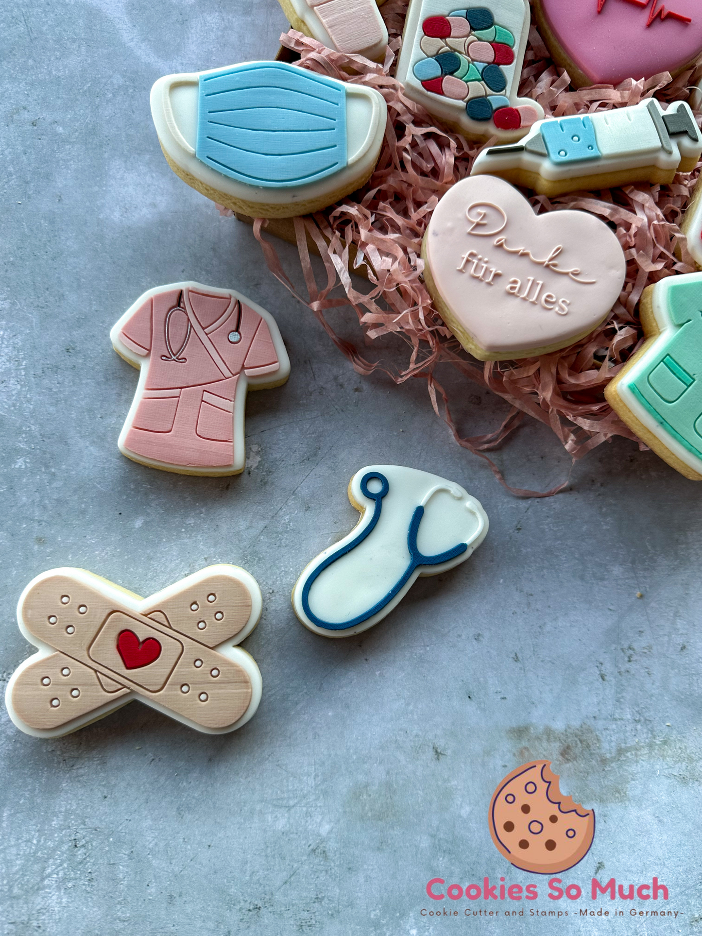 Krankenschwester Kittel Model 2 acryl Debosser + Ausstecher