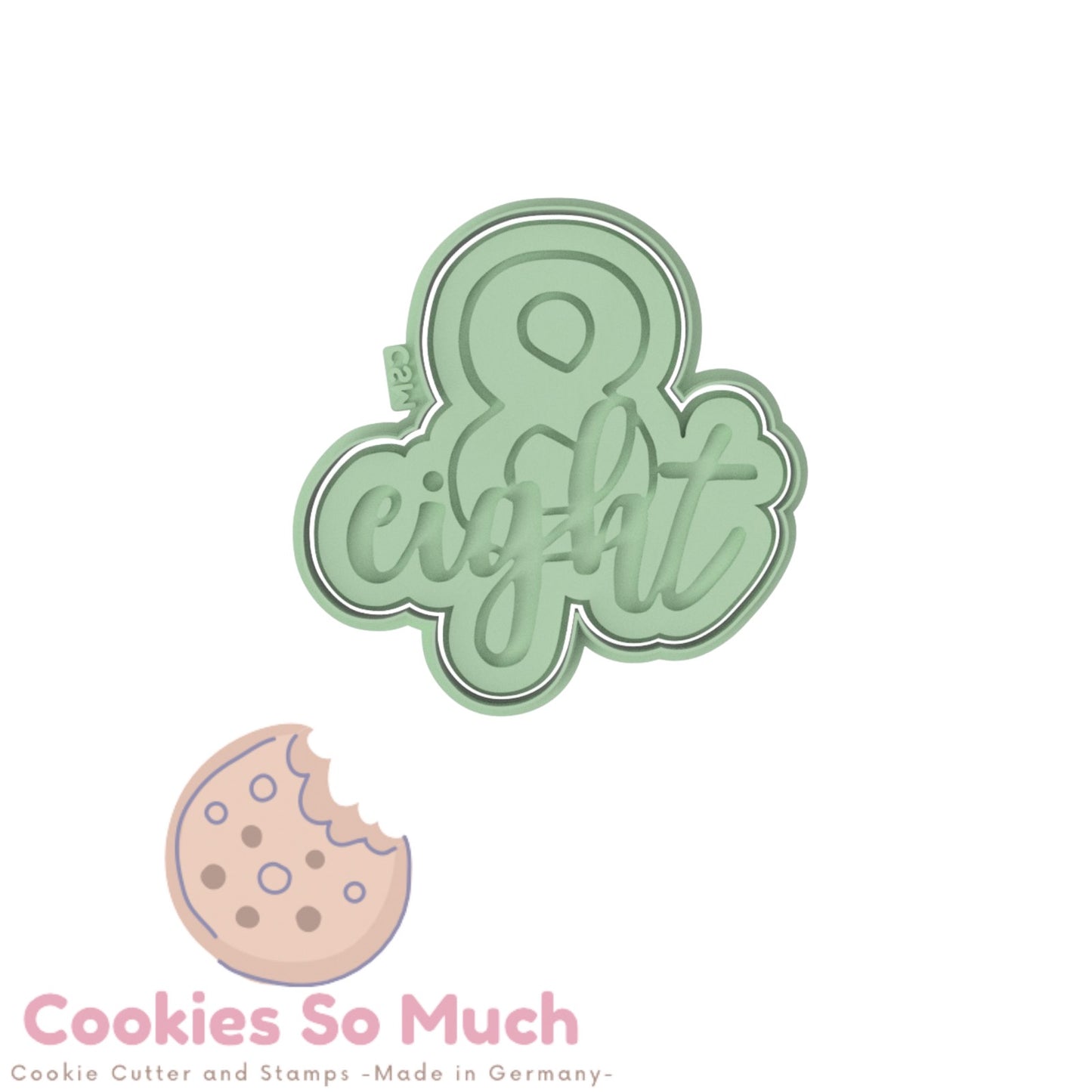 Zahl 8 handgeschrieben eight Debosser & Ausstecher