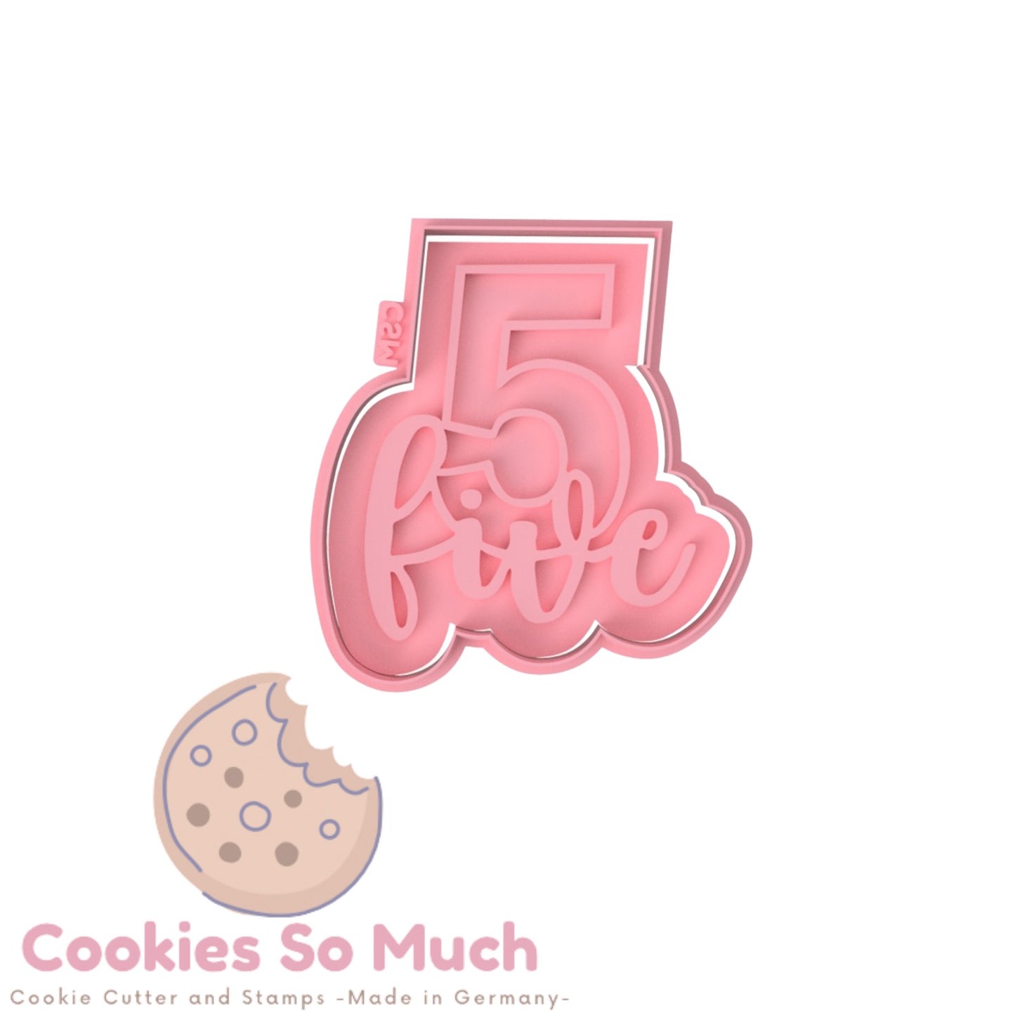 Zahl 5 handgeschrieben five Stempel & Ausstecher