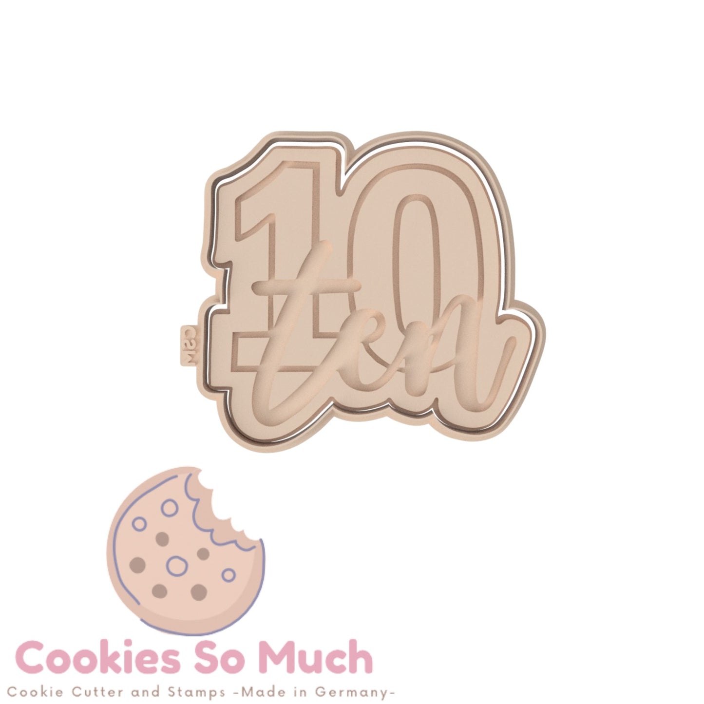 Zahl 10 handgeschrieben ten Debosser & Ausstecher