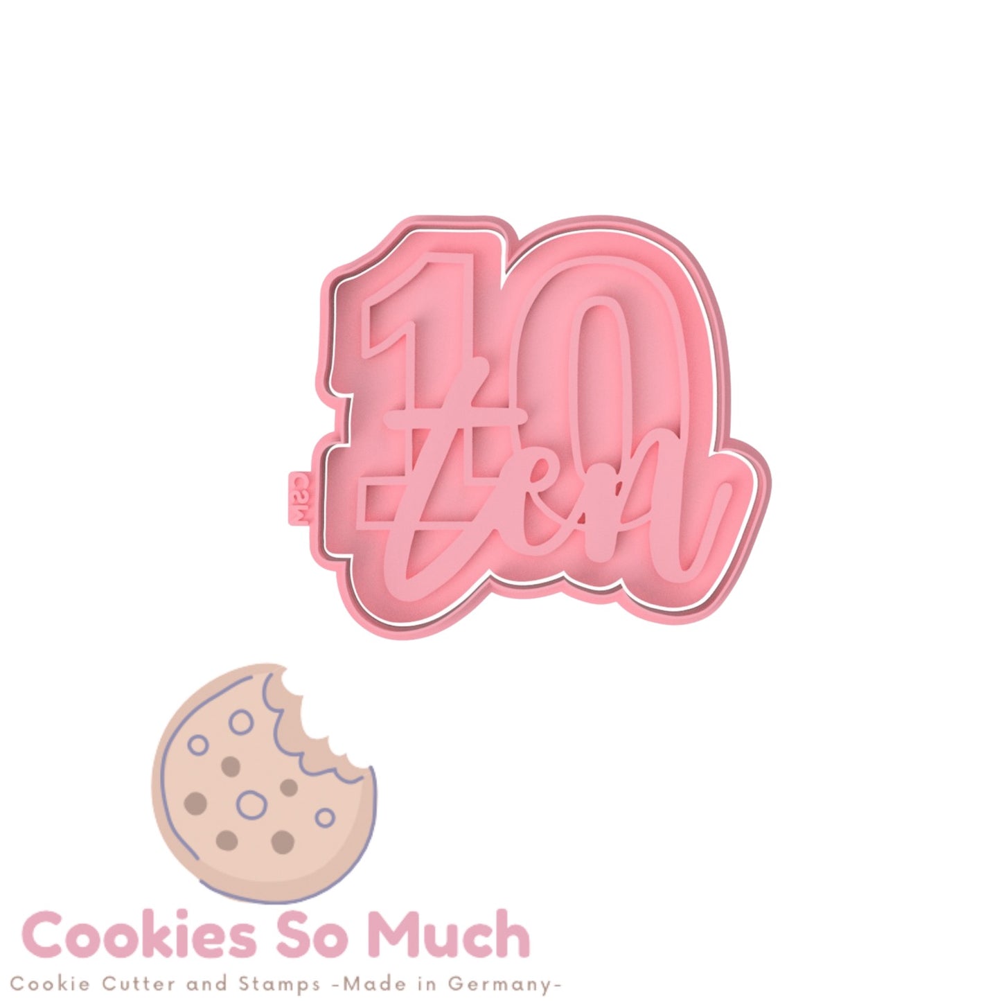 Zahl 10 handgeschrieben ten Stempel & Ausstecher