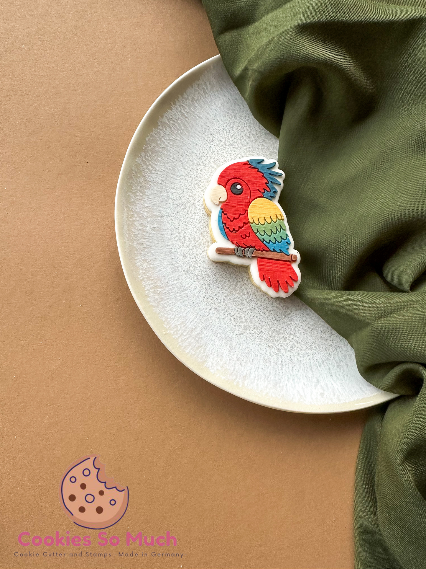 Papagei acryl debosser + ausstecher