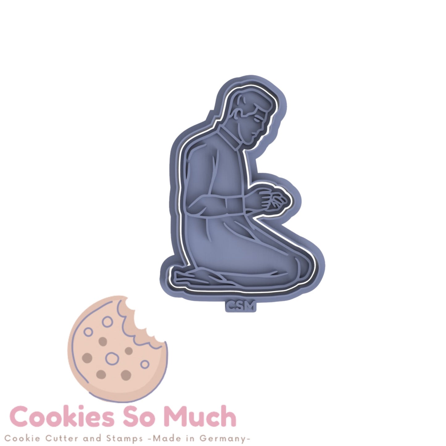 betender Mann Stempelund ausstecher