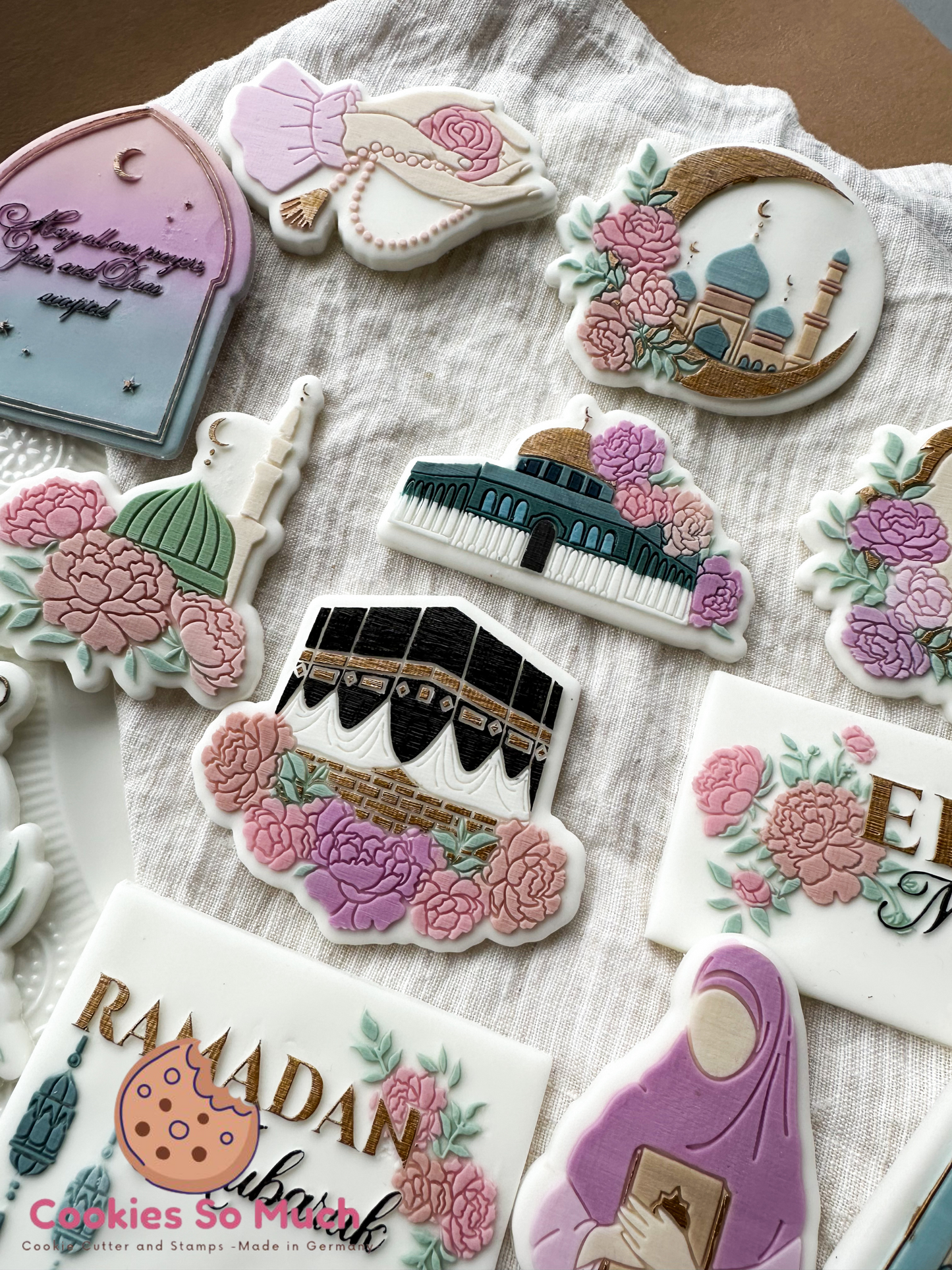 al-Aqsa-Moschee mit Blumen acryl debosser und ausstecher