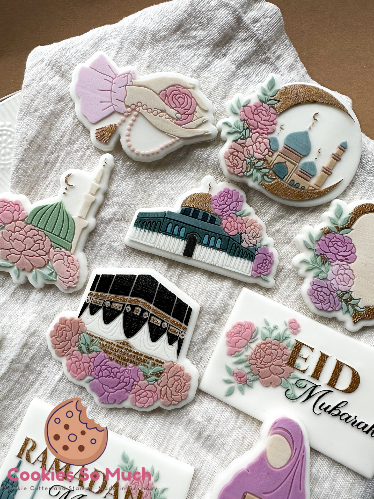 al-Aqsa-Moschee mit Blumen acryl debosser und ausstecher