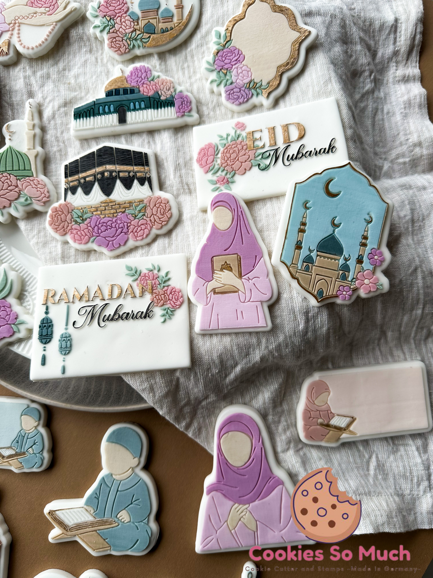 al-masdschid an-nabawi mit Blumen acryl debosser und ausstecher