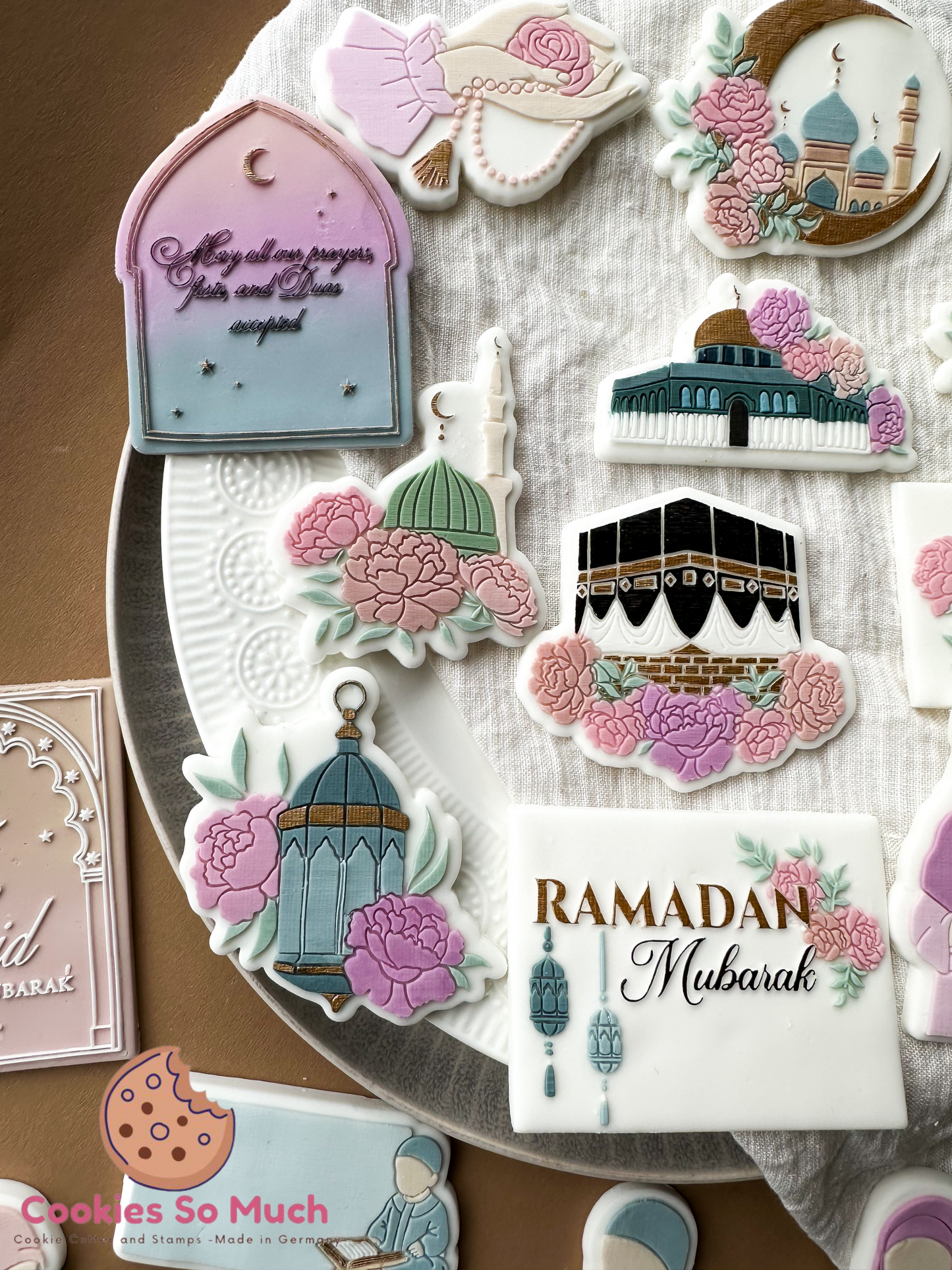 al-masdschid an-nabawi mit Blumen acryl debosser und ausstecher