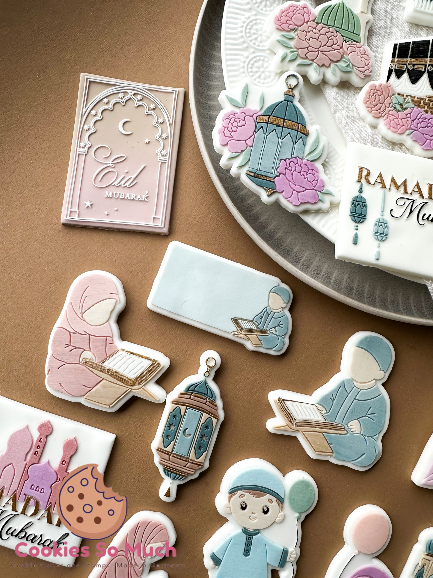 Ramadan Mubarak mit Moschee Silhouette acryl debosser und ausstecher