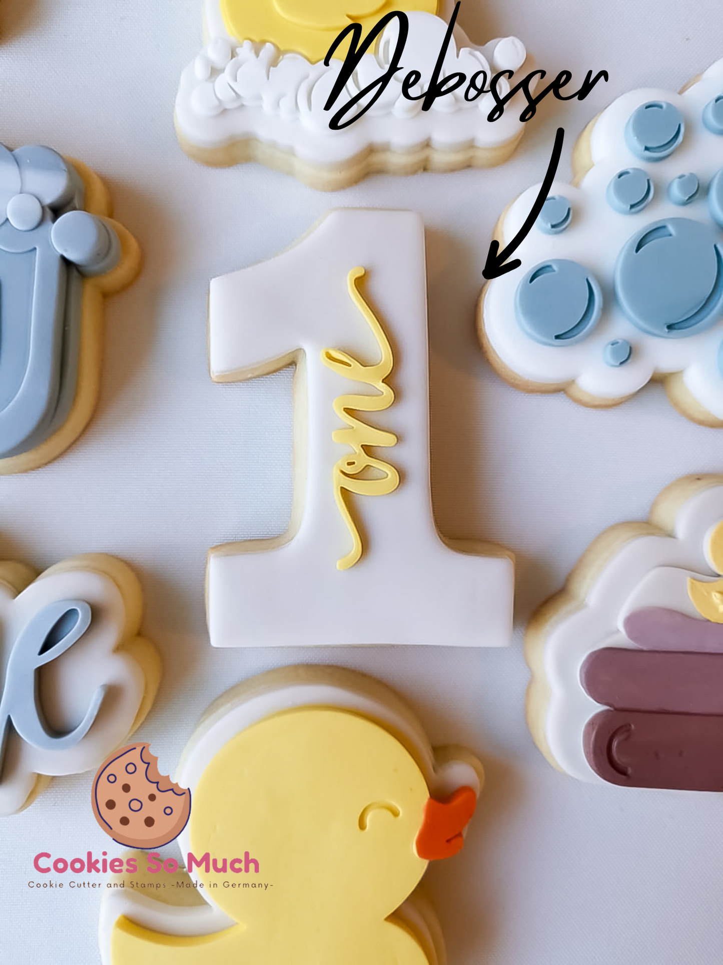 Zahl 1 handgeschrieben one Debosser & Ausstecher