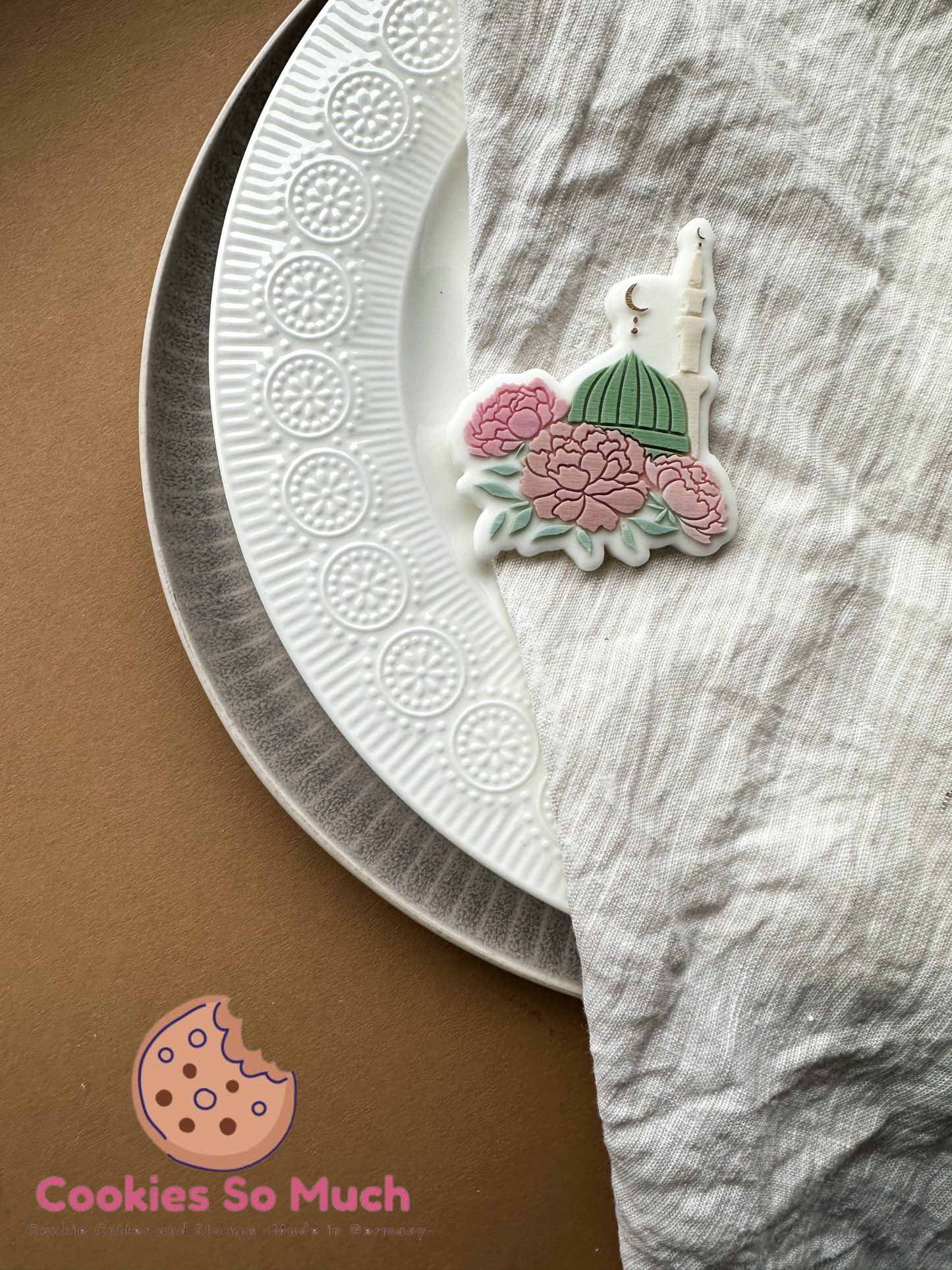 al-masdschid an-nabawi mit Blumen acryl debosser und ausstecher