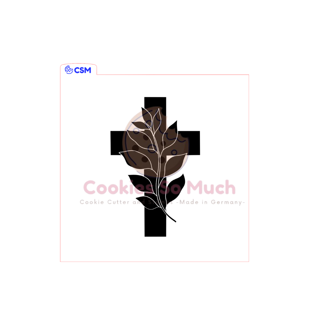 Blätterkreuz acryl Debosser + ausstecher