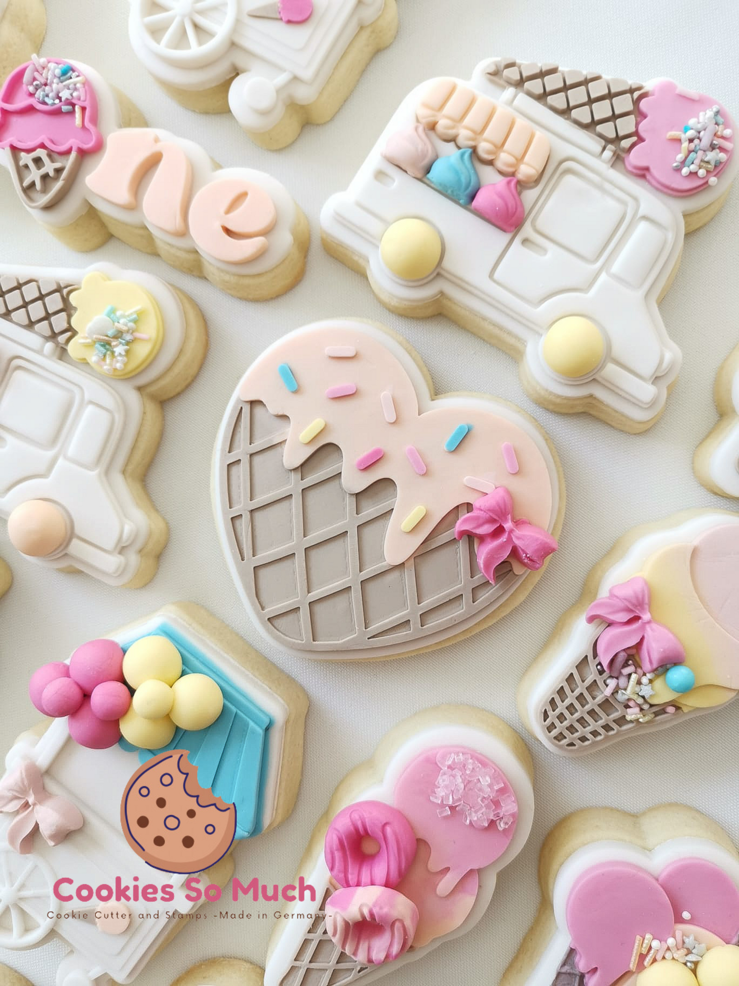 Herz Eiscreme debosser und ausstecher