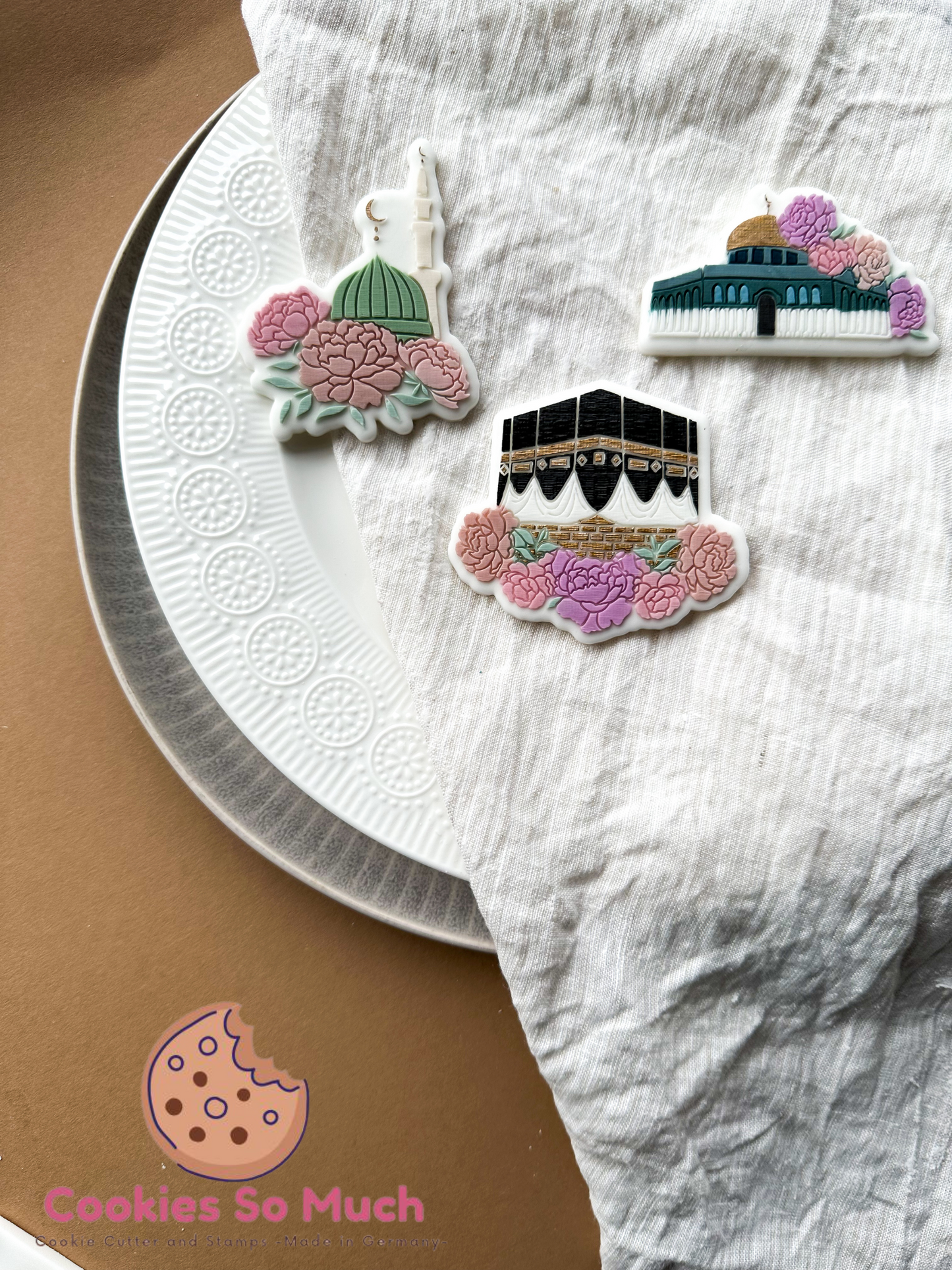 al-masdschid an-nabawi mit Blumen acryl debosser und ausstecher