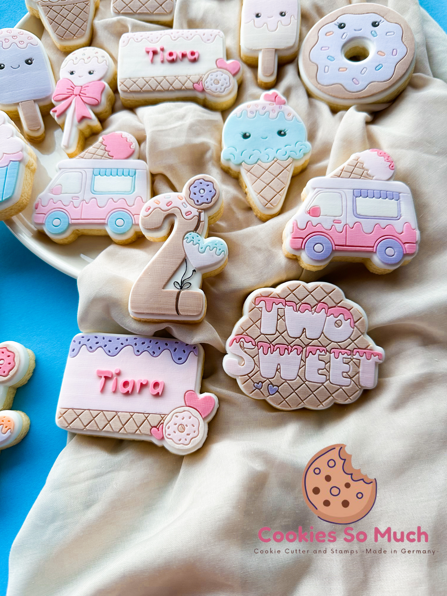 niedlicher Eiskugel Acryl debosser und ausstecher