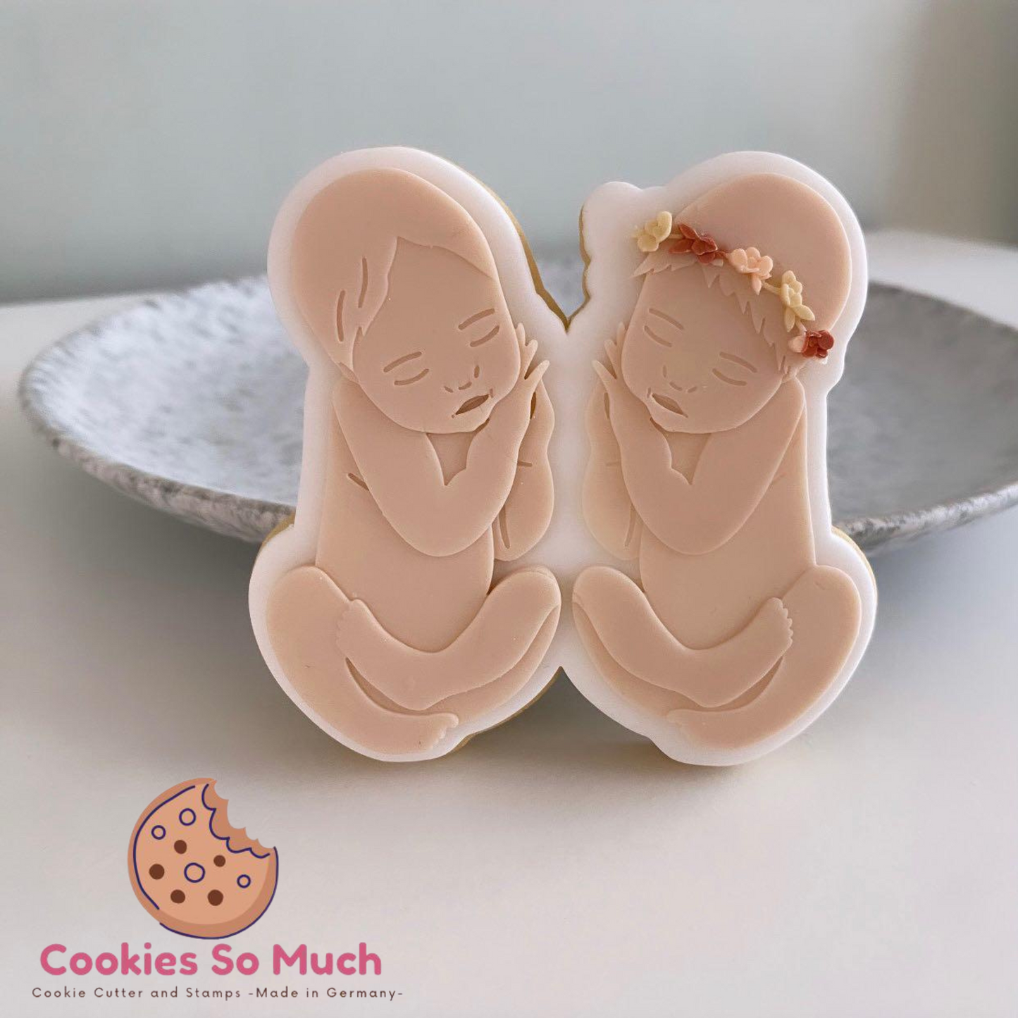 baby zwillinge Mädchen und Junge debosser und ausstecher