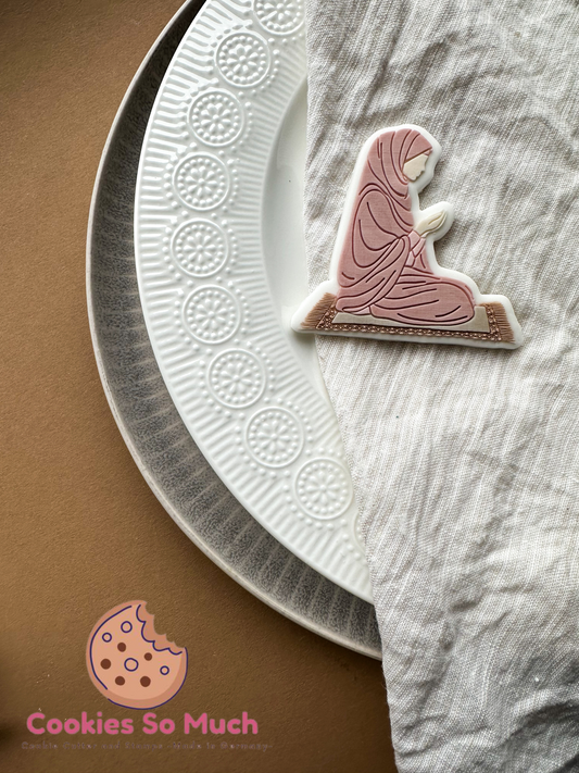 Betende Muslima acryl debosser und ausstecher