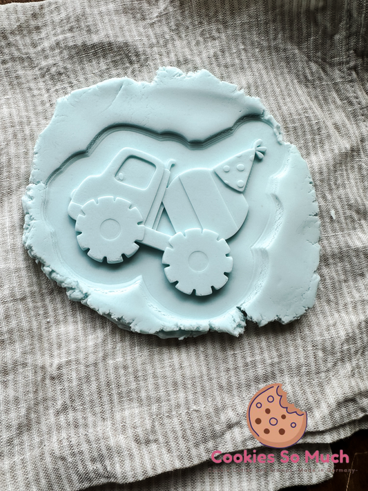 Betonmischer mit party hut debosser und ausstecher