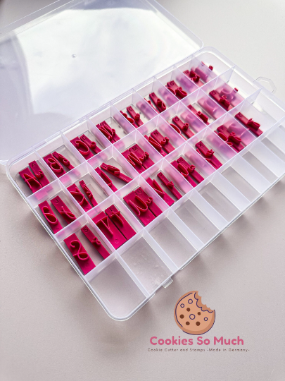 Cuadro de cuadrícula de almacenamiento de conjunto de fuentes