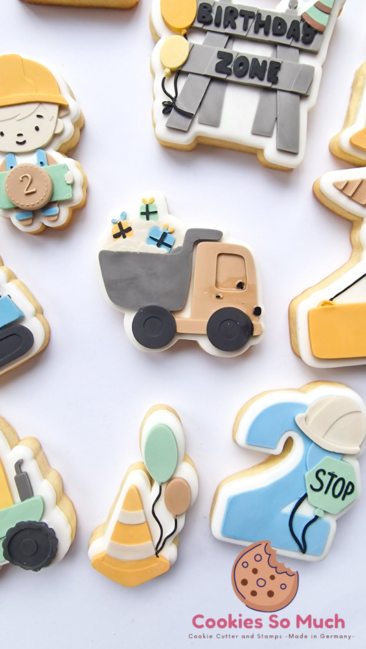 Muldenkipper mit Geschenken debosser und ausstecher