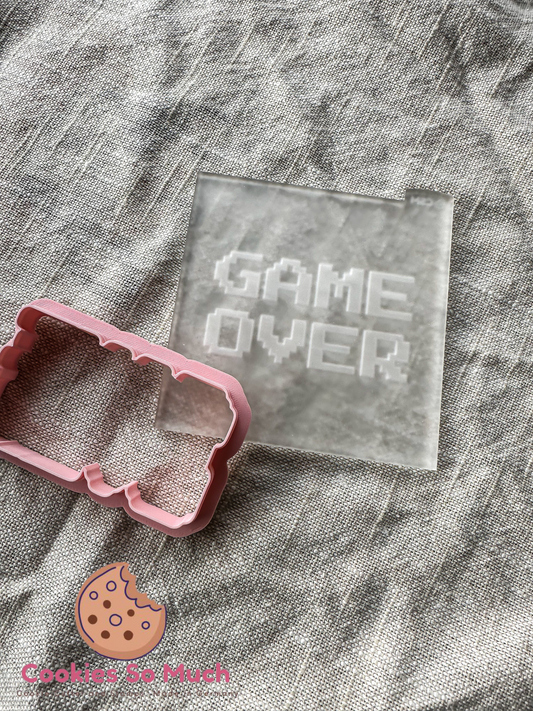 Game Over Text Acryl debosser