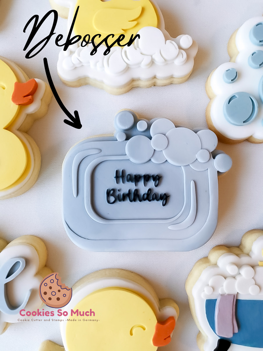 Happy Birthday soap debosser and cutter