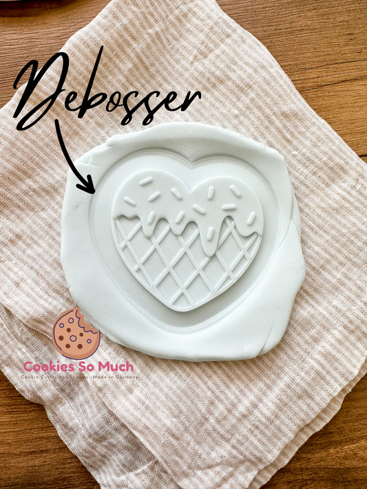 Herz Eiscreme debosser und ausstecher