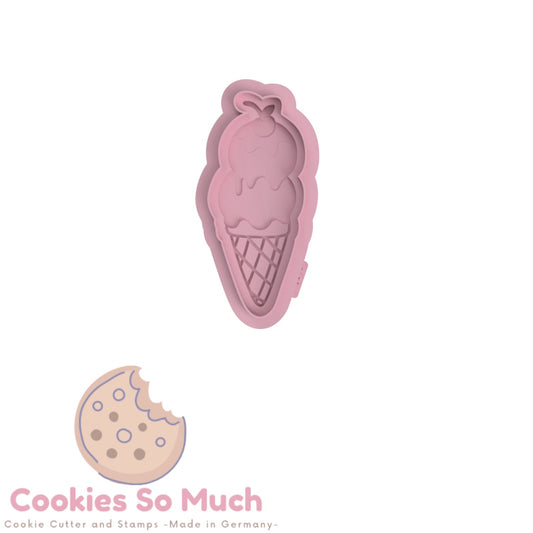 Eiscreme mit Kirsche Model 1 debosser und ausstecher