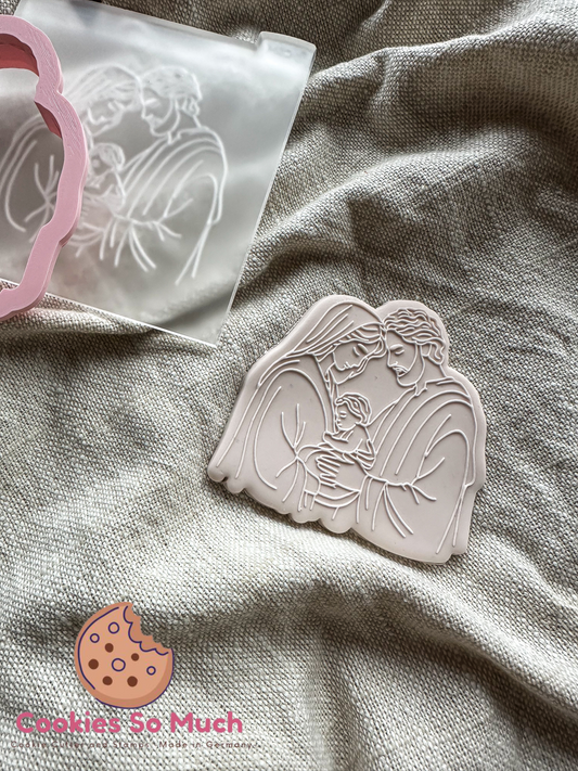 Maria, Josef und Jesus Model 1 Acryl debosser und ausstecher