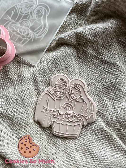 Maria, Josef und Jesus Model 2 Acryl debosser und ausstecher