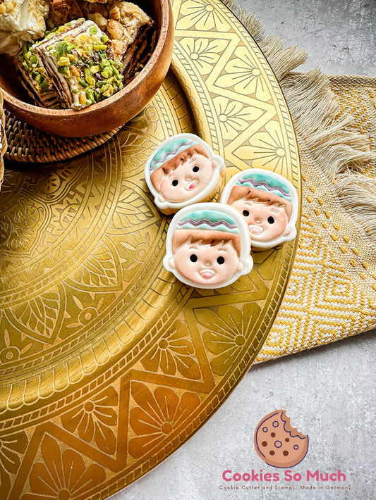 muslimische Junge Kopf Stempel und ausstecher