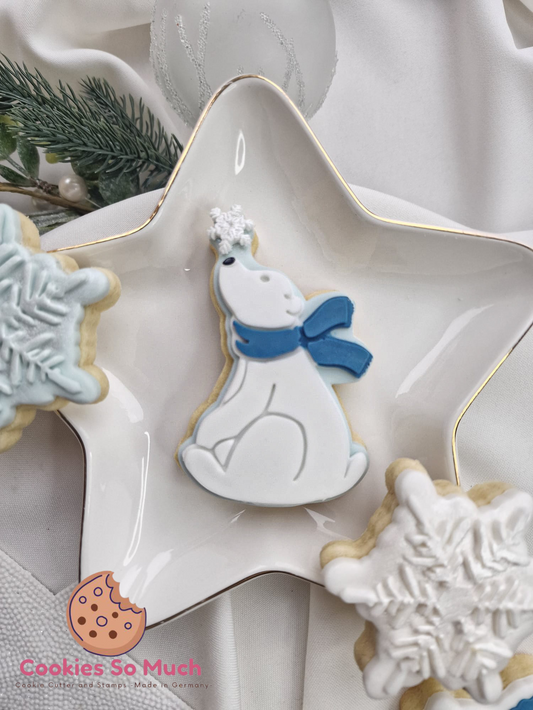 Eisbär mit Schneeflocke debosser und ausstecher