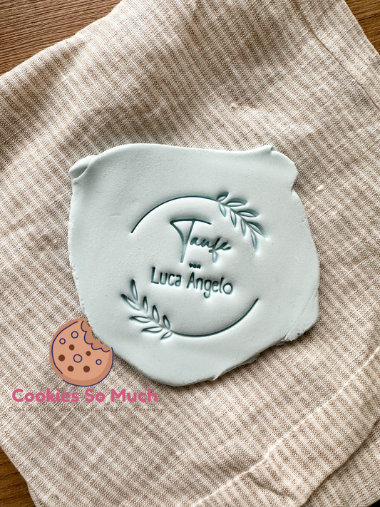 Taufe von mit zweig personalisierter Stempel