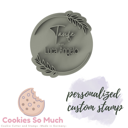 Taufe von mit zweig personalisierter Stempel