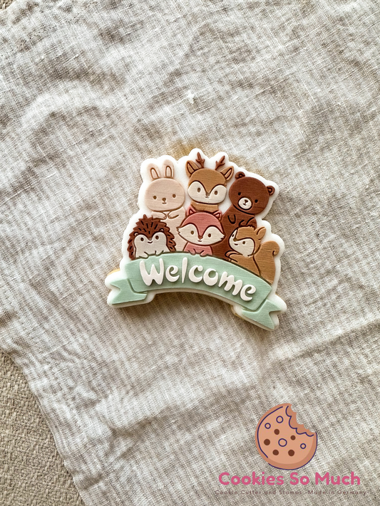 Waldtiere mit Schleife debosser und ausstecher