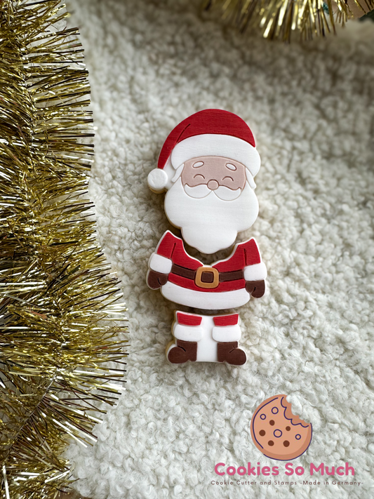 Weihnachtsmann 3-teilig Acryl debosser und ausstecher
