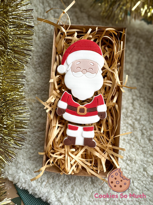 Weihnachtsmann 3-teilig Acryl debosser und ausstecher