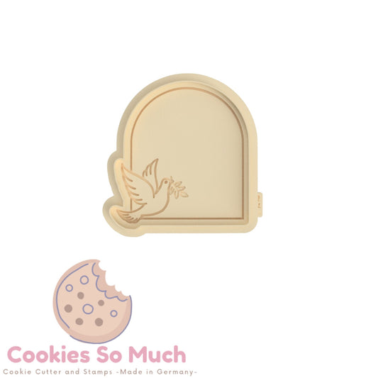 Vogel mit blatt im Bogen debosser und ausstecher