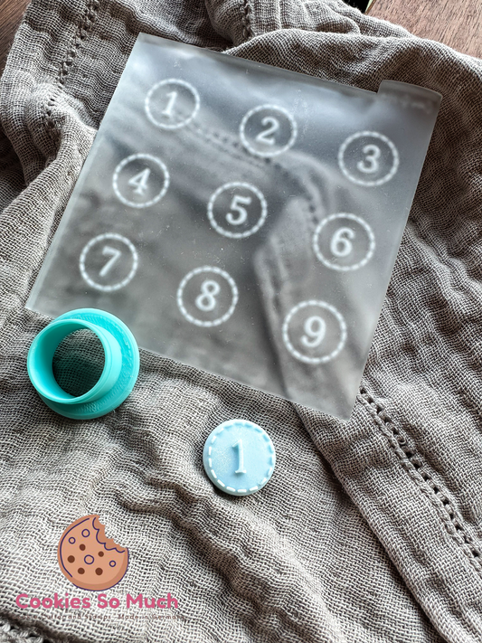 mini Zahlen mit Nähten acryl debosser und ausstecher set