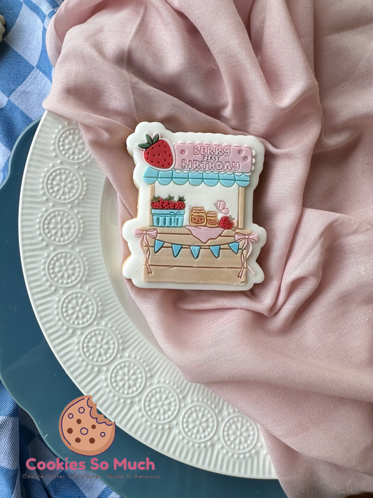 Erdbeeren Stand acryl debosser und ausstecher