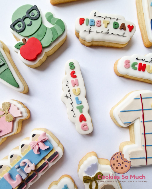 erster Schultag acryl Debosser und Ausstecher