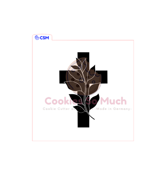 Blätterkreuz acryl Debosser + ausstecher