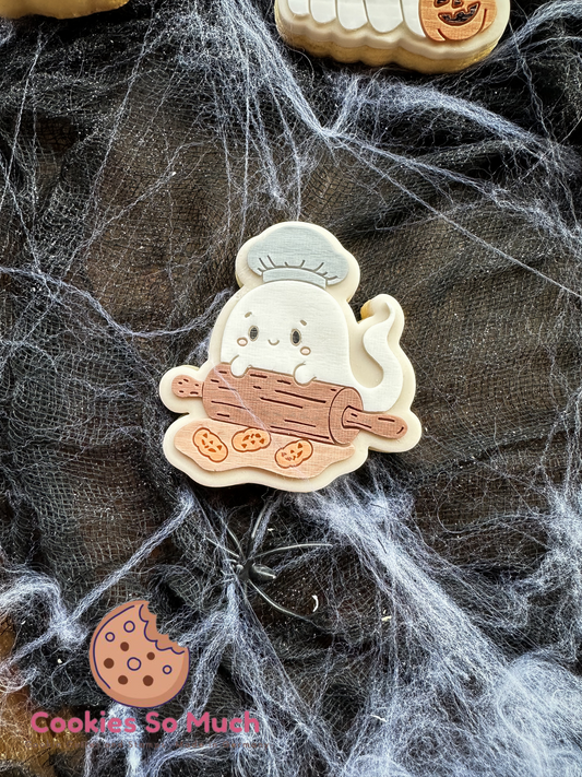 Geist backt Halloween kekse acryl debosser und ausstecher