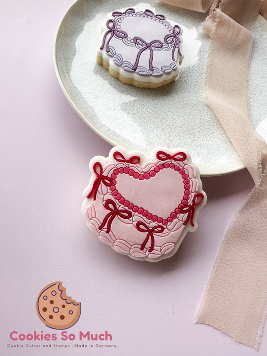 Herz Lambeth Torte acryl Debosser + Ausstecher