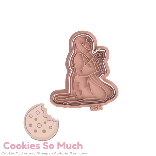 betende Frau Stempel und ausstecher