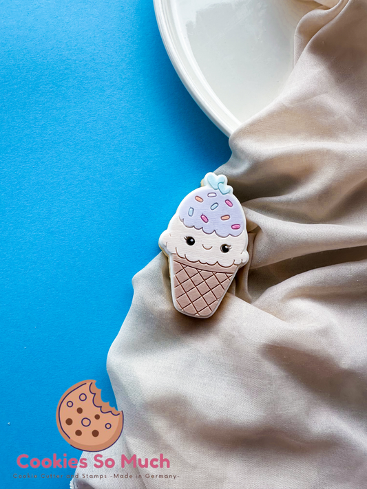 niedlicher Eisbecher Acryl debosser und ausstecher